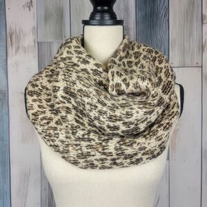 Cheetah Leopard Print Knit Infinity Scarf